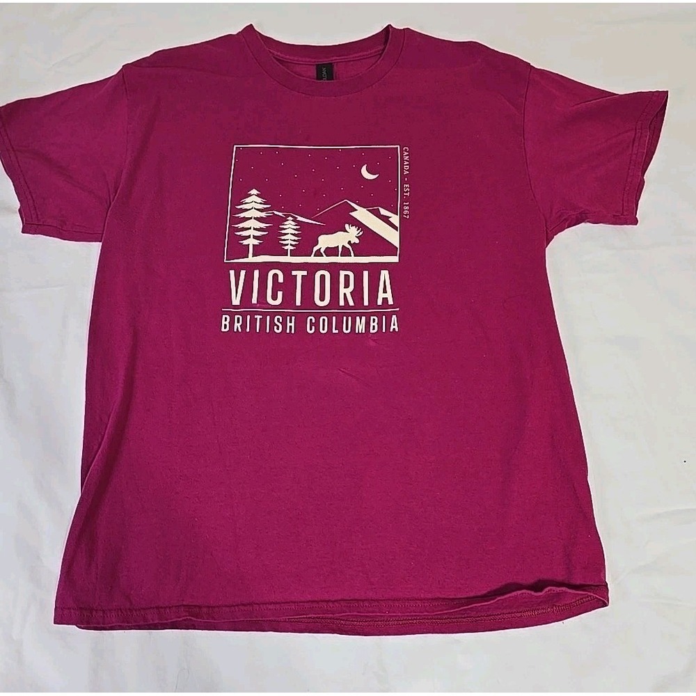 Gildan Adult Large Pink Victoria British Columbia Canada T-shirt